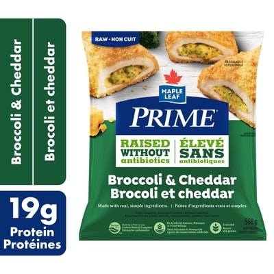 Prime Broccoli & Cheddar Raw, Breaded, Seasoned Stuffed Chicken Cutlettes 568 g, $1.76/100g