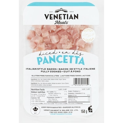 Venetian Bacon de style italiene pancetta 150 g, 5,99 $/100g
