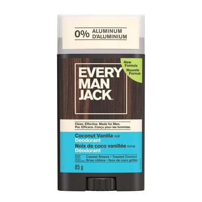 Every Man Jack Aluminum Free Deodorant, Coconut + Vanilla 85 g, $12.34/100g