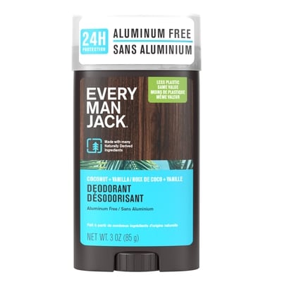 Every Man Jack Déodorant sans aluminium, Noix de coco + Vanille 85 g, 12,93 $/100g