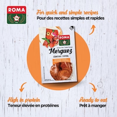 Roma Cooked Sliced Merguez Sausage  175 g, $3.14/100g