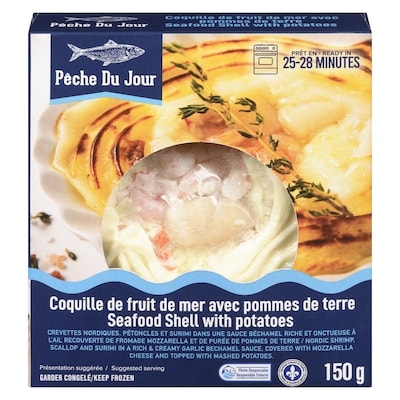PECHE DU JOUR Gratin de fruits de mer avec pommes de terre 150 g, 2,53 $/100g