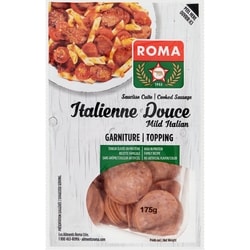 Roma Saucisse italienne douce cuite tranchée  175 g, 3,42 $/100g