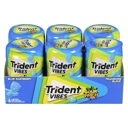 Trident Vibes sour patch kids gomme sans sucre framboise bleue 40 ea, 0,11 $/1ch
