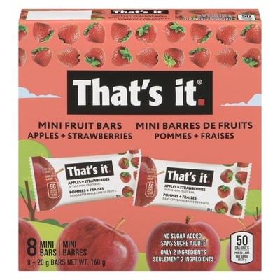 That's It Mini Fruit Bars Apples + Strawberries 160 g, $9.37/100g