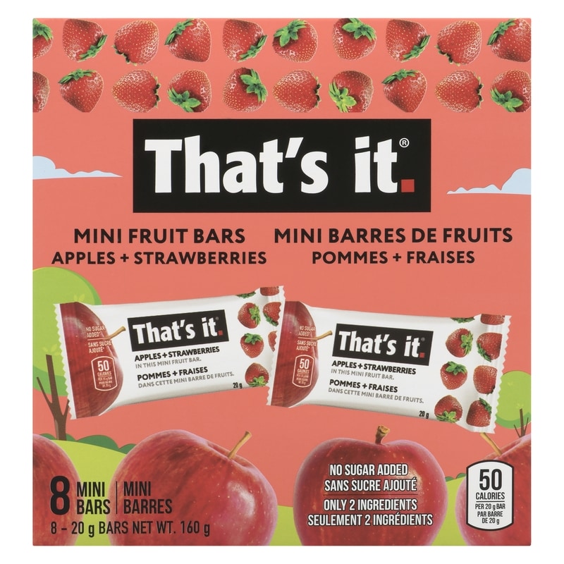 Mini Fruit Bars Apples + Strawberries