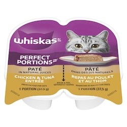 Whiskas Perfect Portions Premium Food For Cats Chicken & Tuna Entrée 75 g, $2.25/100g