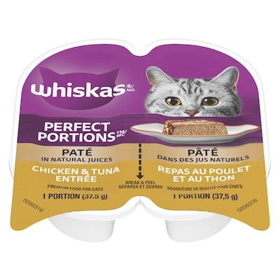 Whiskas Perfect Portions Premium Food For Cats Chicken & Tuna Entrée 75 g, $2.25/100g