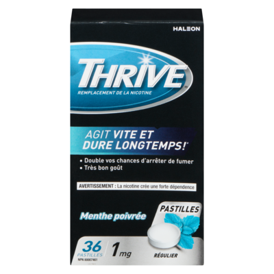 Thrive Pastilles remplacement de la nicotine menthe poivrée glaciale régulier 1 mg 1 ea, 18,99 $/1ch