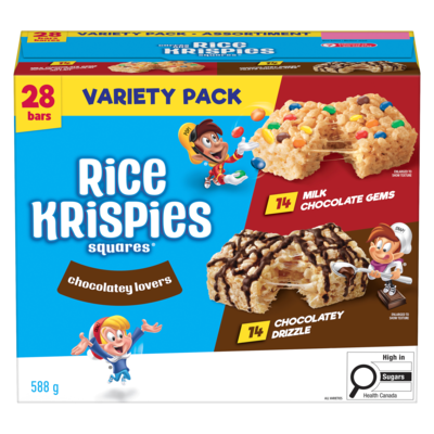 Kelloggs Rice Krispies Bars Chocolatey Lovers Variety Pack 588 g, $1.87/100g