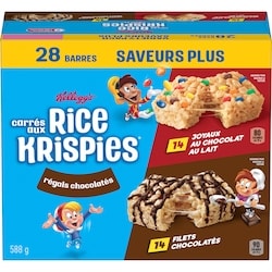 Kellogg’s Barres Rice Krispies régals chocolatés saveurs plus 588 g, 2,21 $/100g