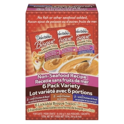Hartz Lickable Bisque Treats For Cats Non-Seafood Recipe Pack Variety 240 g, $3.87/100g
