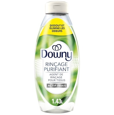 Downy Éliminateur d’odeurs pour lessive et assouplissant textile Rincer et Rafraîchir, Actif frais, sûr pour tous les tissus, compatible avec les laveuses HE 1.43 l, 1,26 $/100ml