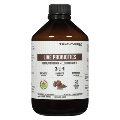 Schinoussa Live Probiotics Fermented Elixir Choco Chaga Liquid 480 ml, $8.33/100ml