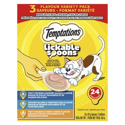 Lickable spoons gâteries pour chats 3 saveurs - format variété