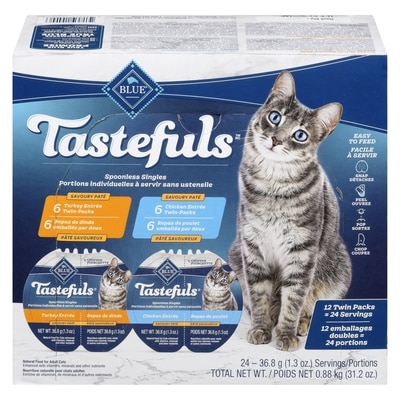 Blue Buffalo Tastefuls Natural Food For Adult Cats Savoury Paté 12 Twin Packs 0.88 kg, $3.07/100g