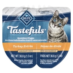 Blue Buffalo Tastefuls Natural Food For Cats Turkey Entrée Savoury Paté 73.7 g, $3.11/100g