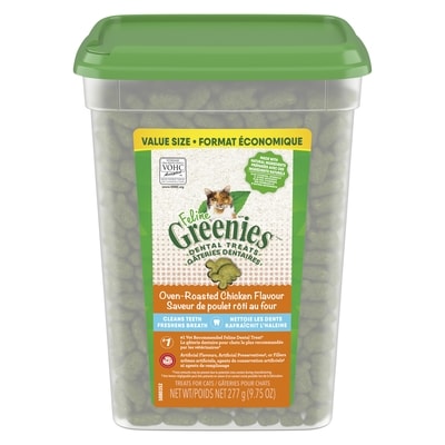 Greenies Dental Treats Treats For Cats Oven-Roasted Chicken Flavour Value Size 277 g, $5.05/100g