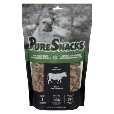 PureSnacks Raw Freeze Dried Dog Treats Or Toppers 100% Beef Liver 410 g, $7.07/100g
