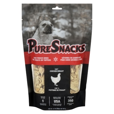 PureSnacks Raw Freeze Dried Dog Treats Or Toppers 100% Chicken Breast 261 g, $11.11/100g