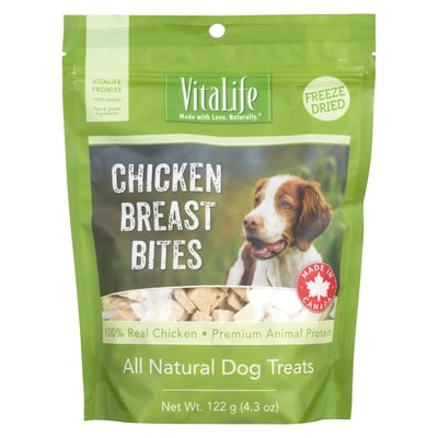 Vitalife All Natural Dog Treats Chicken Breast Bites 122 g, $9.42/100g