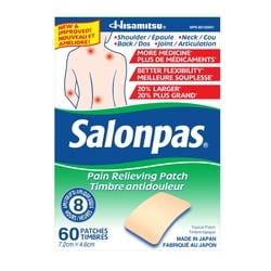 salonpas Timbre Soulagement de la Douleur 60 ea, 0,33 $/1ch