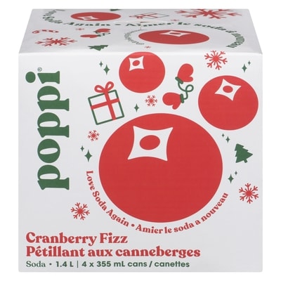 Poppi Soda Cranberry Fizz 4x355.0 ml, $0.77/100ml