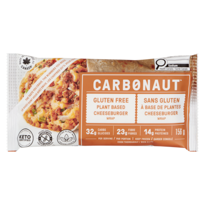 Carbonaut Wrap sans gluten à base de plantes cheeseburger 156 g, 4,16 $/100g