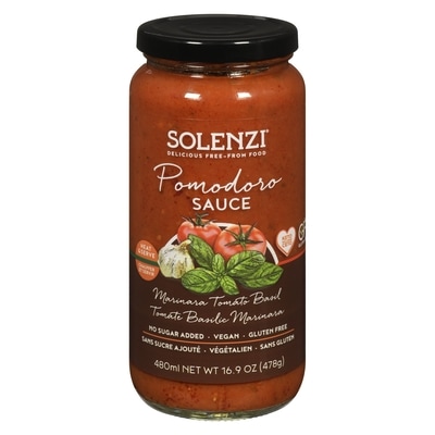 Solenzi Pomodoro Sauce Marinara Tomato Basil 480 ml, $1.25/100ml