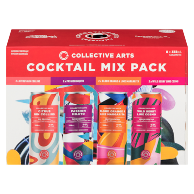 COLLECTIVE ARTS Boisson alcoolisée cocktail mix pack (Pièce d’identité requise au moment du ramassage) 8x355.0 ml, 1,15 $/100ml
