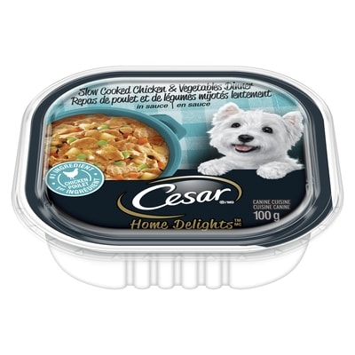 Cesar Home delights cuisine canine repas de poulet et de légumes mijotés lentement en sauce 100 g, 1,99 $/100g