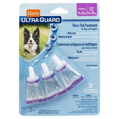 Hartz Ultra Guard Flea & Tick Treatment Dogs And Puppies Weighing 14 To 28 Kg 3 ea, $6.00/1ea