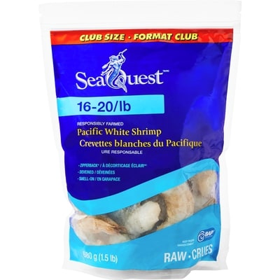 Seaquest Pacific White Shrimp Club Size 680 g, $2.35/100g