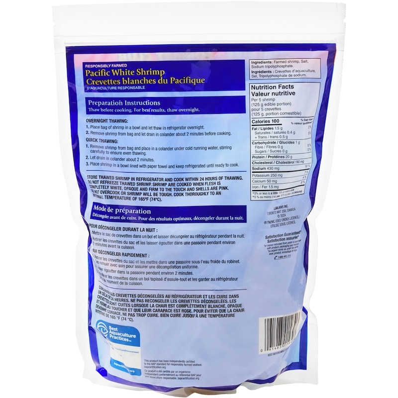 Pacific White Shrimp Club Size