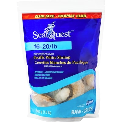 SeaQuest Crevettes blanches du Pacifique, format club 680 g, 2,35 $/100g