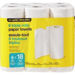 Sans Nom Lot de 6 rouleaux d’essuie-tout triples 6 ea, 1,33 $/1ch