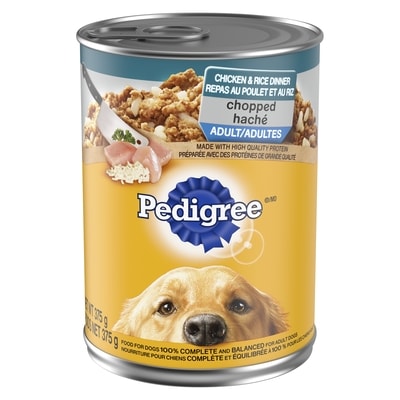 Pedigree Nourriture pour chiens repas au poulet et au riz haché adultes 375 g, 0,80 $/100g