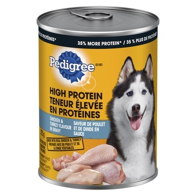 Pedigree Nourriture pour chiens teneur élevée en protéines saveur de poulet et de dinde en sauce 375 g, 0,80 $/100g
