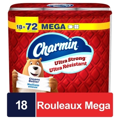 Charmin Papier hygiénique Ultra Résistant, 18&nbsp;rouleaux méga, 220&nbsp;feuilles par rouleau 18 ea, 1,28 $/1ch