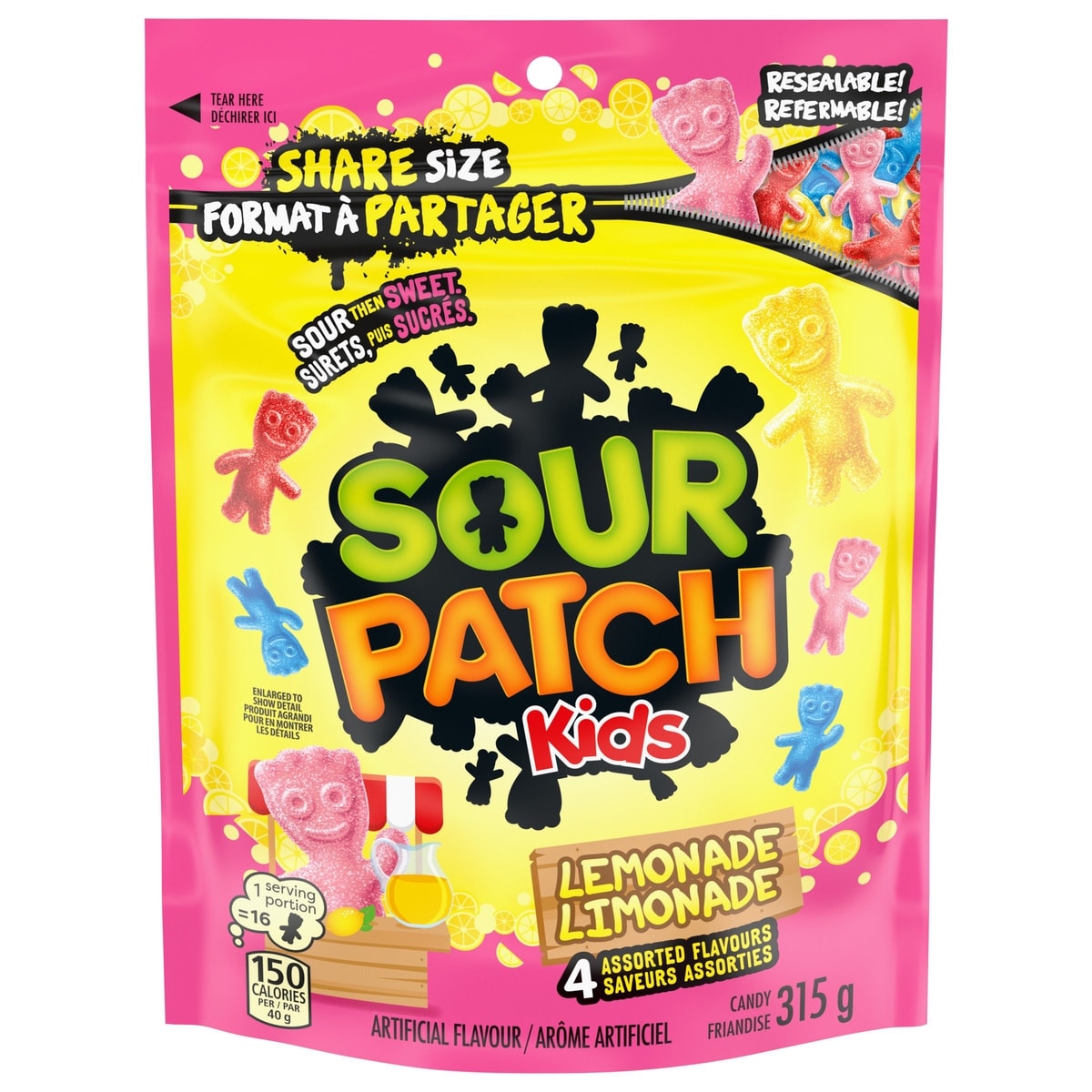 Maynards Friandises SOUR PATCH KIDS à saveur de limonade 315 g, 1,11 $/100g