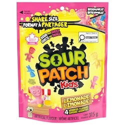 Maynards Friandises SOUR PATCH KIDS à saveur de limonade, surets, puis sucrés 315 g, 1,43 $/100g