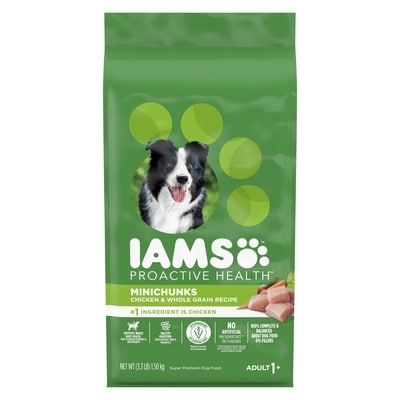 Iams Proactive Health Super Premium Dog Food Minichunks Chicken & Whole Grain Recipe Adult 1+ 1.5 kg, $0.77/100g