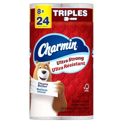Charmin Toilet Paper Ultra Strong, 8 Triple Rolls 8 ea, $2.00/1ea