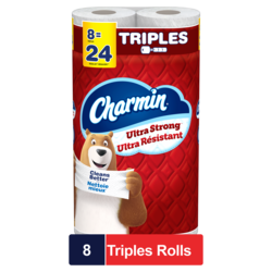 Charmin Toilet Paper Ultra Strong, 8 Triple Rolls 8 ea, $0.88/1ea
