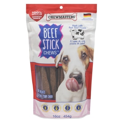 Chew Masters Beef Stick Chews Dog Treats 454 g, $4.40/100g