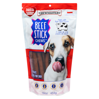 Chew Masters Beef Stick Chews Dog Treats 454 g, $4.84/100g