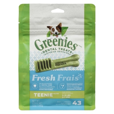 Greenies Gâteries dentaires frais teenie pour chiens 2-7 kg 340 g, 6,17 $/100g