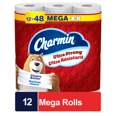 Charmin Toilet Paper Ultra Strong, 12 Mega Rolls 12 ea, $1.83/1ea