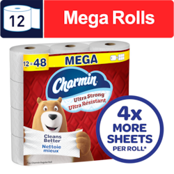 Toilet Paper Ultra Strong, 12 Mega Rolls