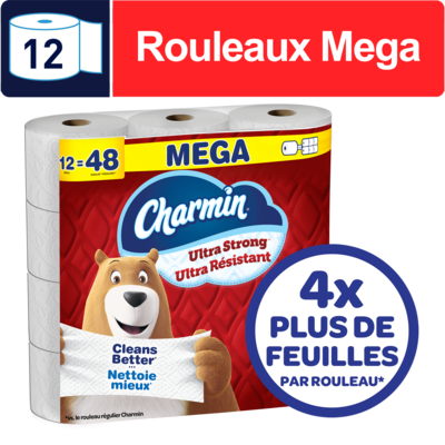 Charmin Papier hygiénique Ultra Résistant, 12 rouleaux méga 12 ea, 1,58 $/1ch